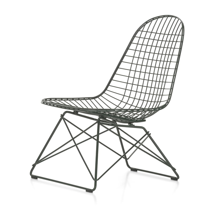 Wire Chair LKR, dark green (plastic glides basic dark) from Vitra