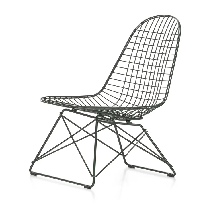 Wire Chair LKR dark green (basic dark plastic glides) from Vitra