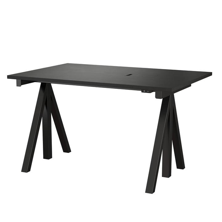 String - Works Desk, black, table top 140 x 78 cm