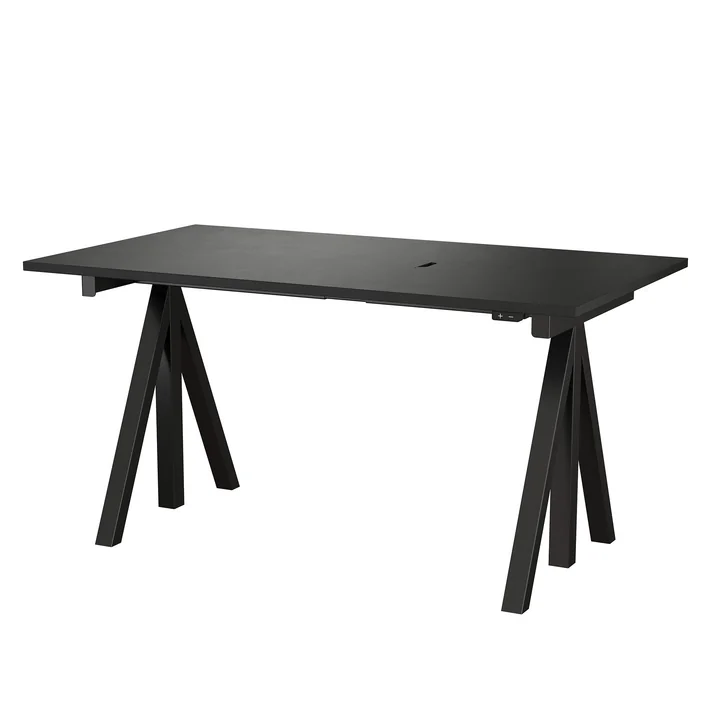 String - Works Desk, black, table top 140 x 78 cm