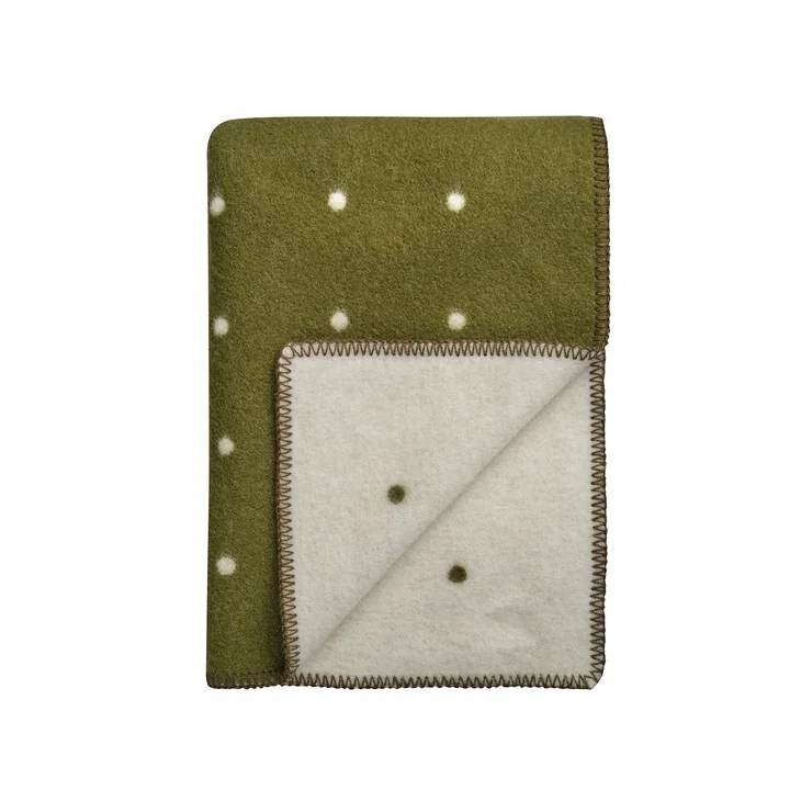 Røros Tweed - Pastille Wool blanket 200 x 135 cm, green moss