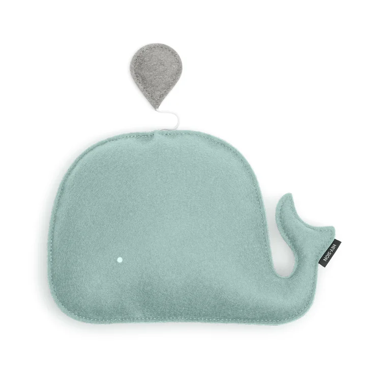 Hey Sign - Music box whale 32,5 x 22,5 cm, aqua