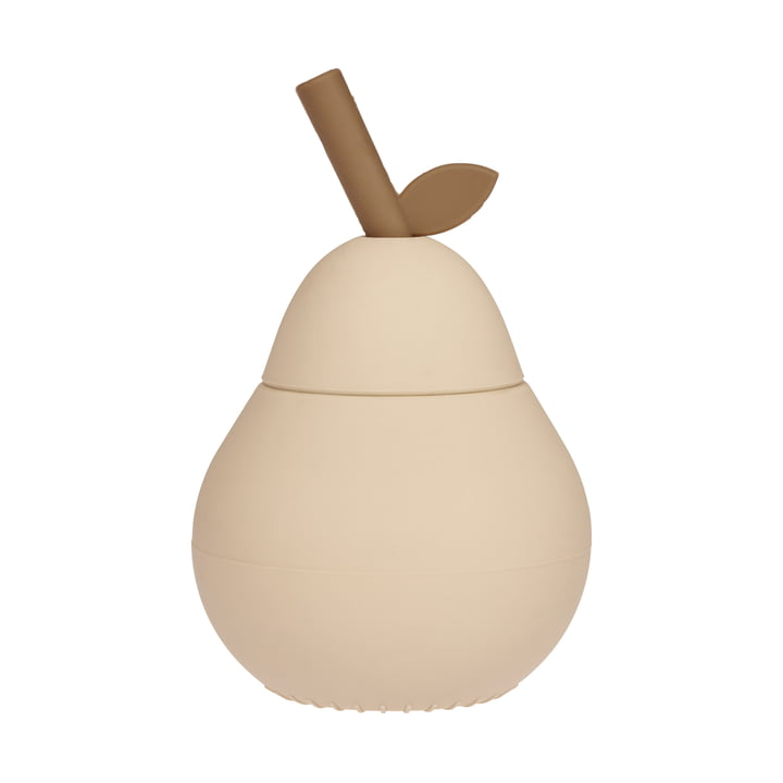 Pears cup with straw, vanilla from OYOY