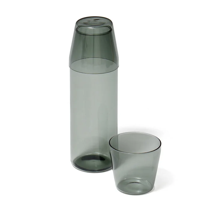 NINE - Milk Set carafe + drinking glass (set of 2), gray