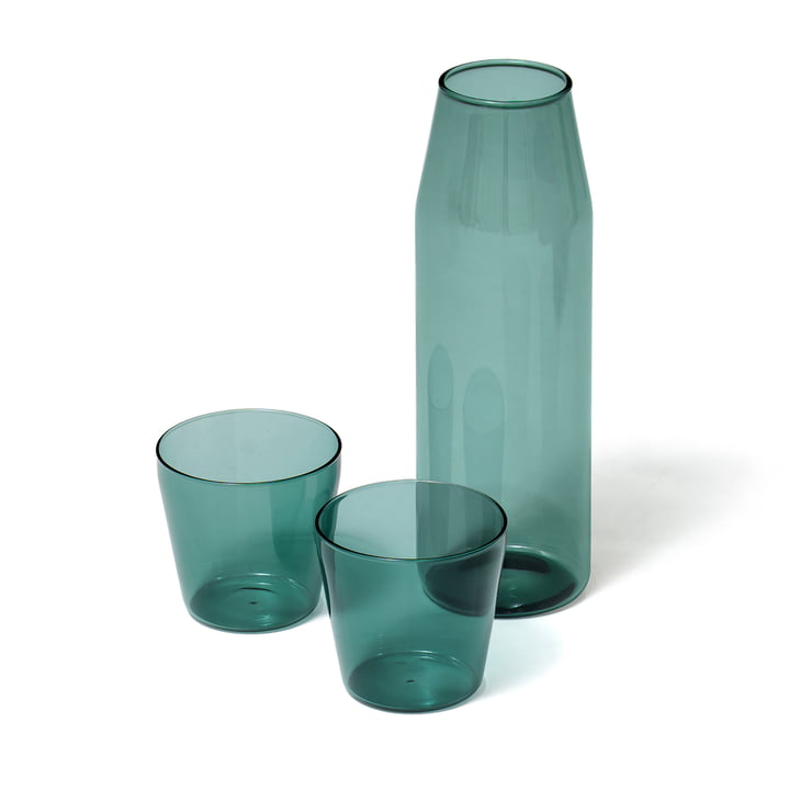 Milk Set carafe + drinking glass (set of 2), aqua by NINE