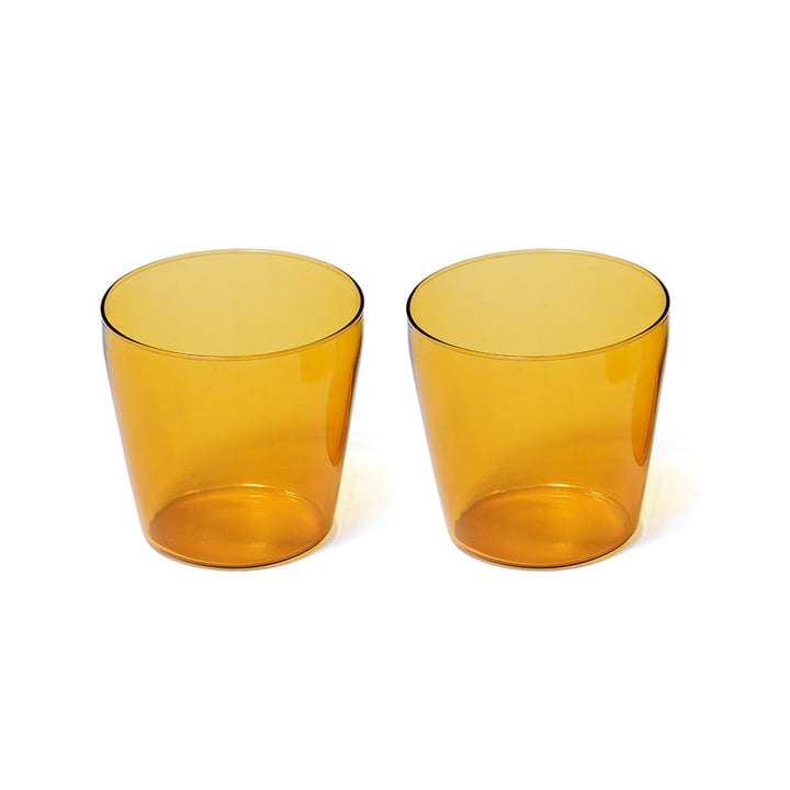 Milk Drinking glass, yellow (set of 2) from NINE