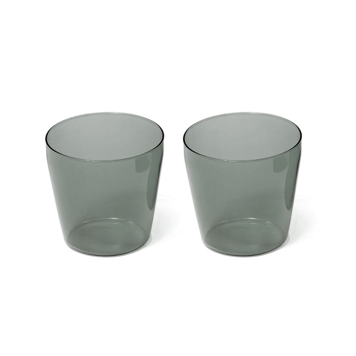 Milk Drinking glass, gray (set of 2) from NINE