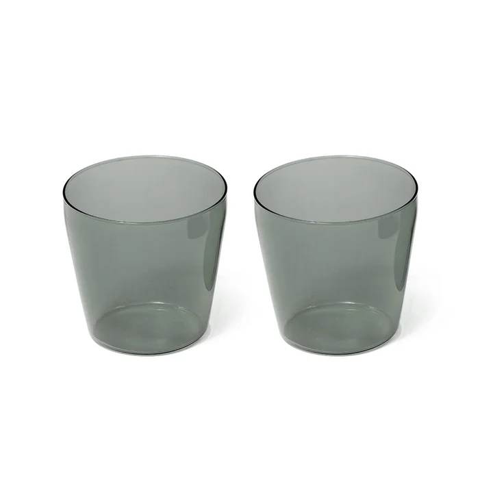 Milk Drinking glass, gray (set of 2) from NINE