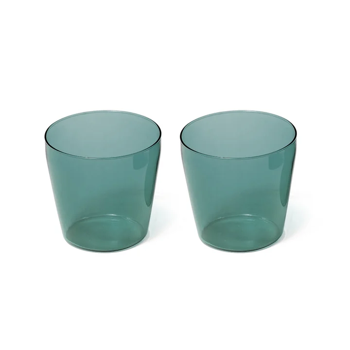 Milk Drinking glass, aqua (set of 2) from NINE