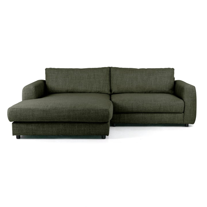Bente Sofa, Chaise L, 234 x 175 cm, green (Melina Inner Green 1242) by Nuuck