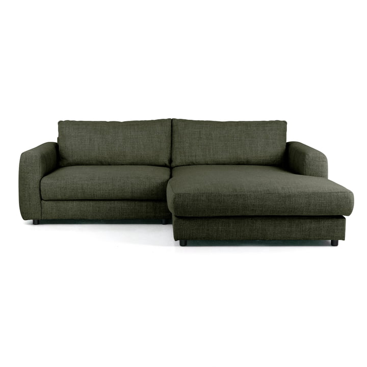 Bente Sofa, Chaise R, 234 x 175 cm, green (Melina Inner Green 1242) by Nuuck