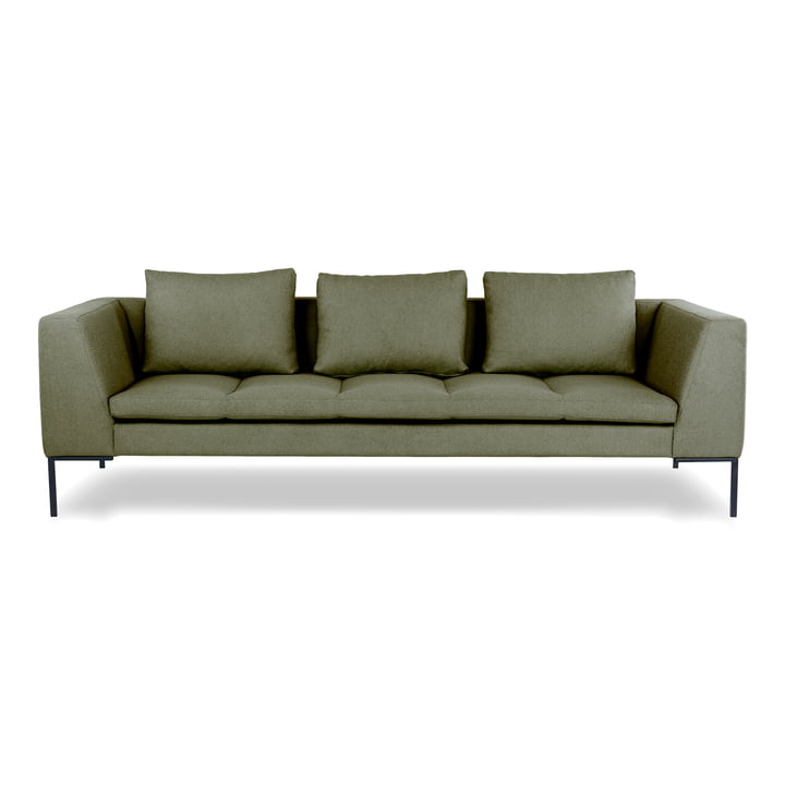Rikke 3 seater sofa, 244 x 106 cm, green (Enna Sage Green 1063) by Nuuck