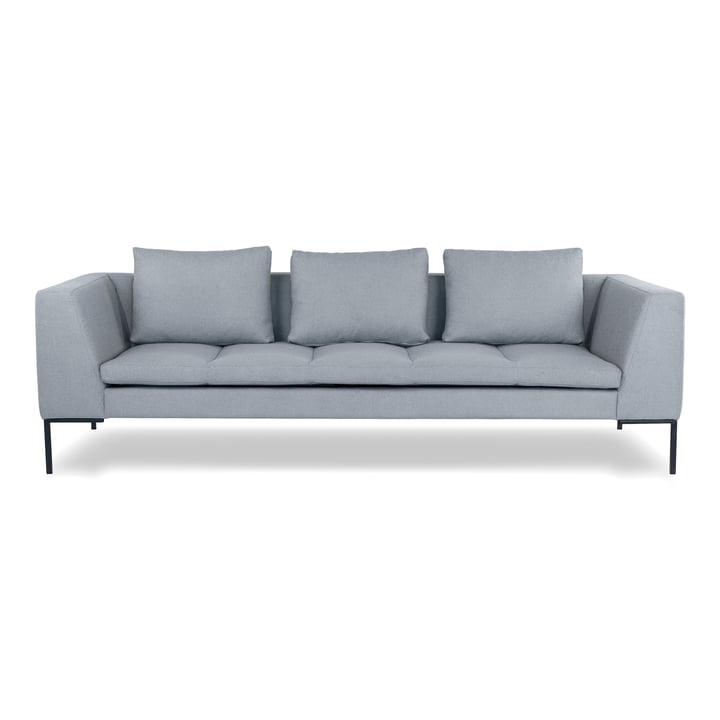 Rikke 3 seater sofa, 244 x 106 cm, light gray (Enna Soft Grey 1062) from Nuuck