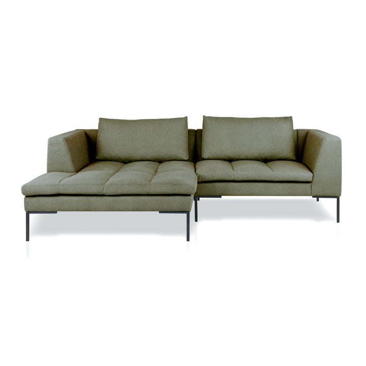 Rikke Sofa, Chaise L, 246 x 170 cm, green (Enna Sage Green 1063) by Nuuck