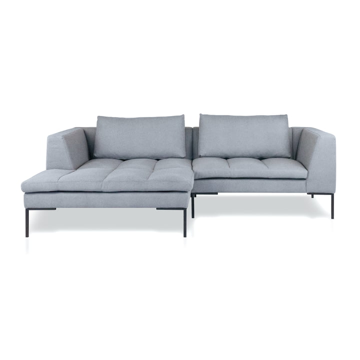 Rikke Sofa, Chaise L, 246 x 170 cm, light gray (Enna Soft Grey 1062) by Nuuck