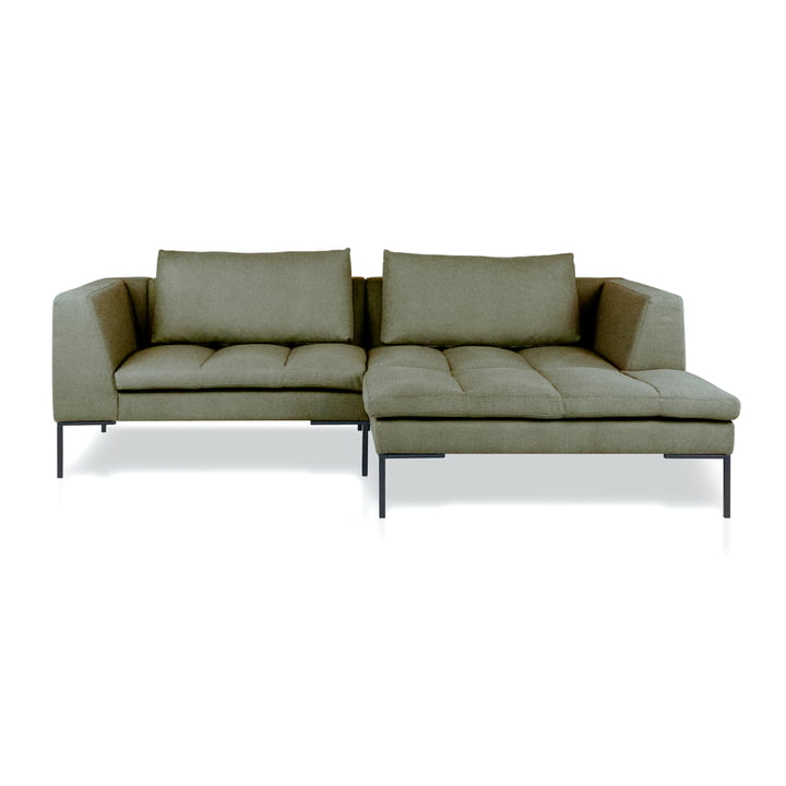 Rikke Sofa, Chaise R, 246 x 170 cm, green (Enna Sage Green 1063) by Nuuck