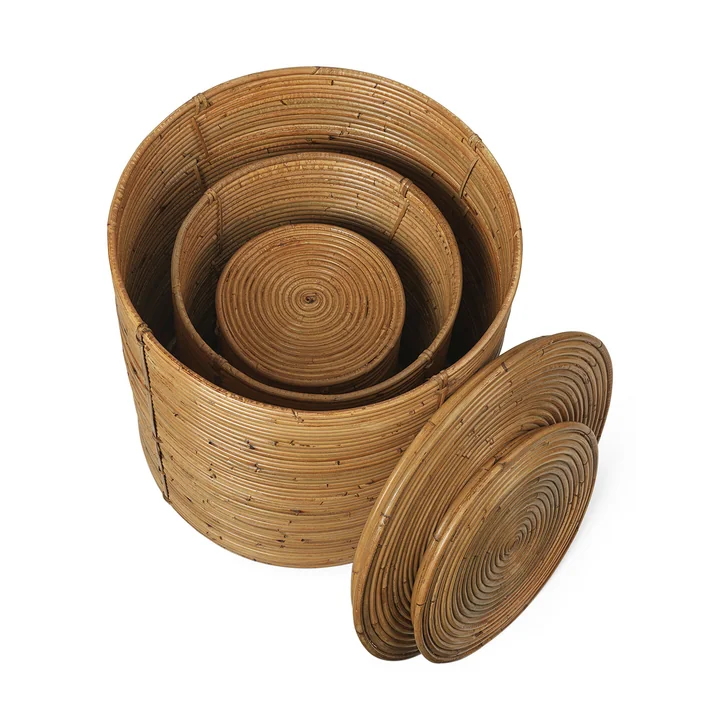 Ferm Living - Column Storage, natural stained (set of 3)