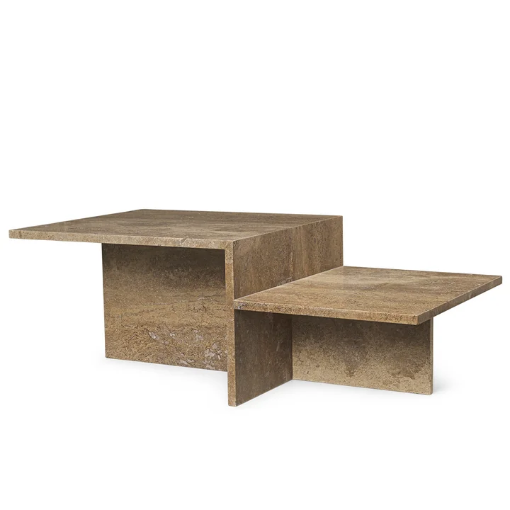 Ferm Living - Distinct Coffee table, dark brown travertine stone