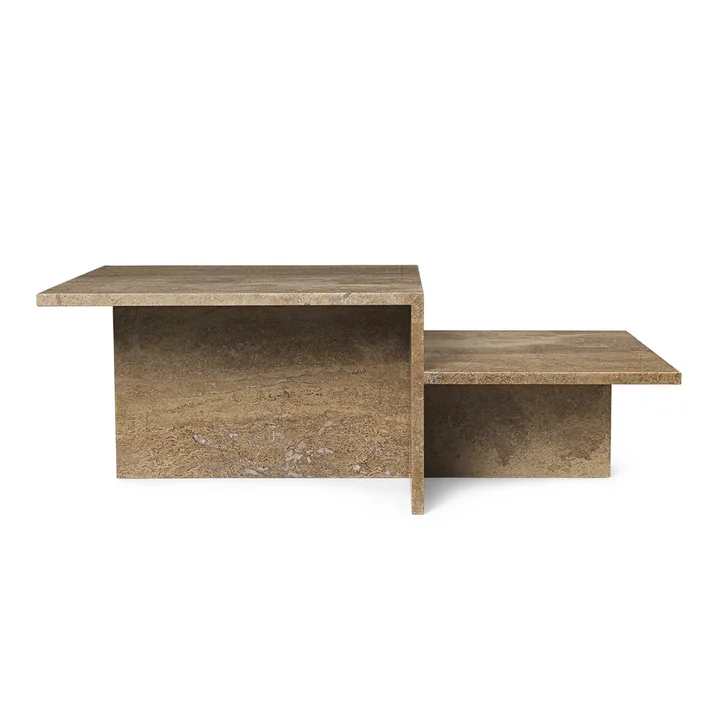Ferm Living - Distinct Coffee table, dark brown travertine stone