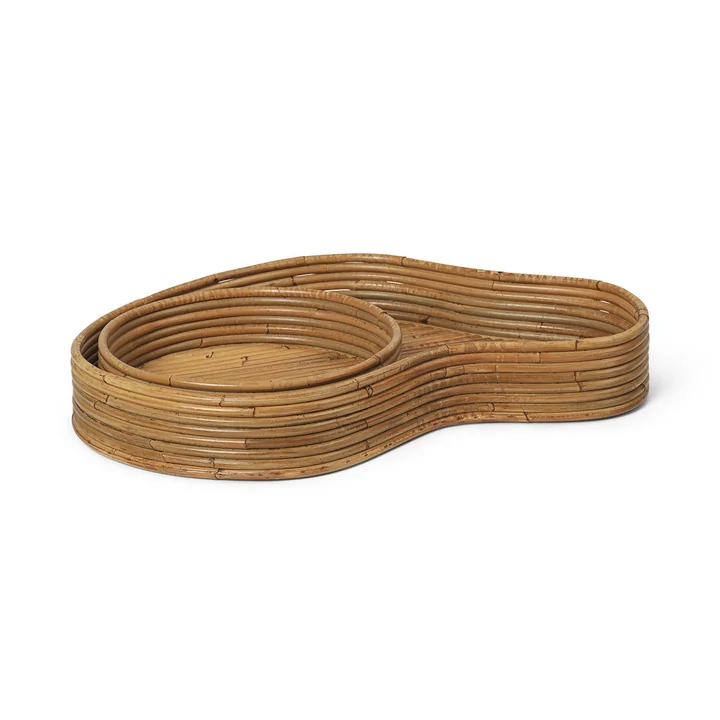 Ferm Living - Isola Tray, natural stained (set of 2)