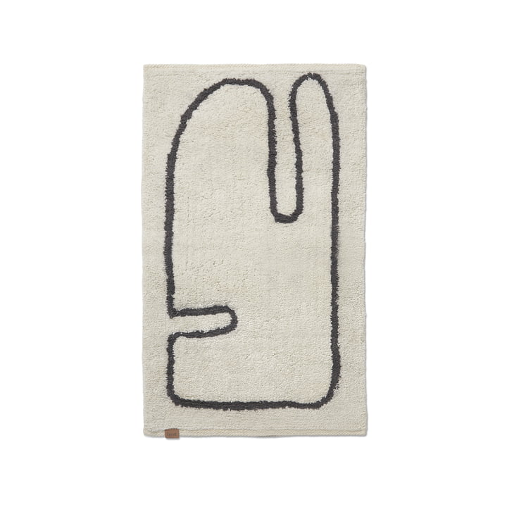 Lay Washable doormat from ferm Living in the design off-white / coffee