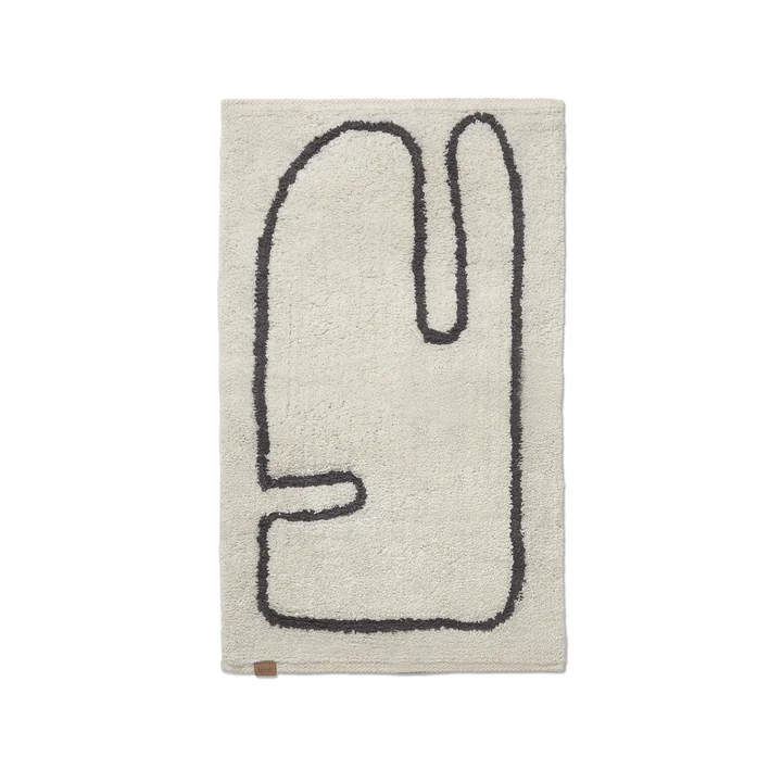 Lay Washable doormat from Ferm Living in the design off-white / coffee