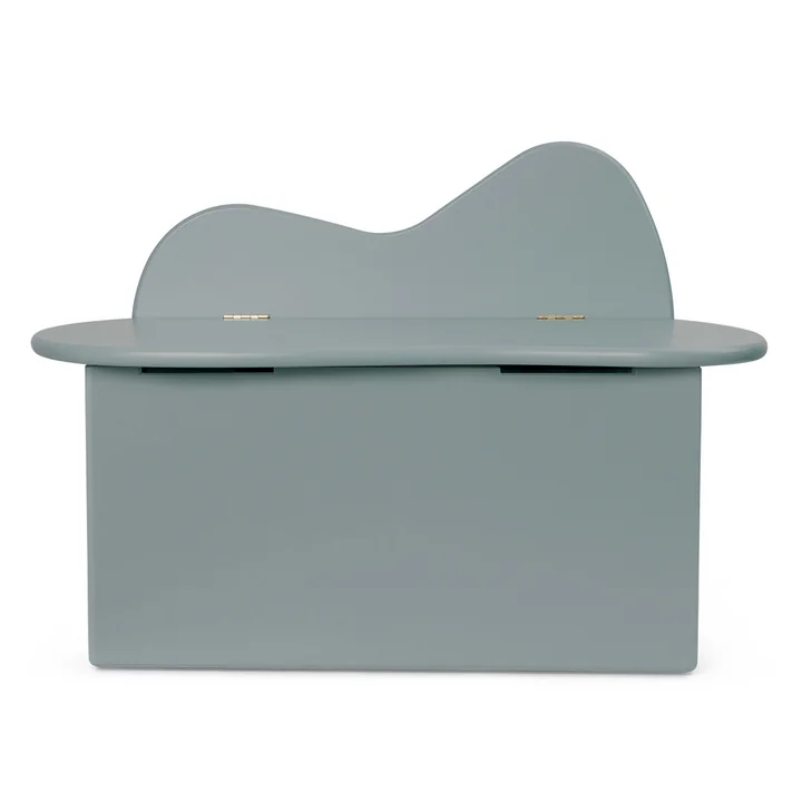 Slope Storage bench by Ferm Living in the color storm