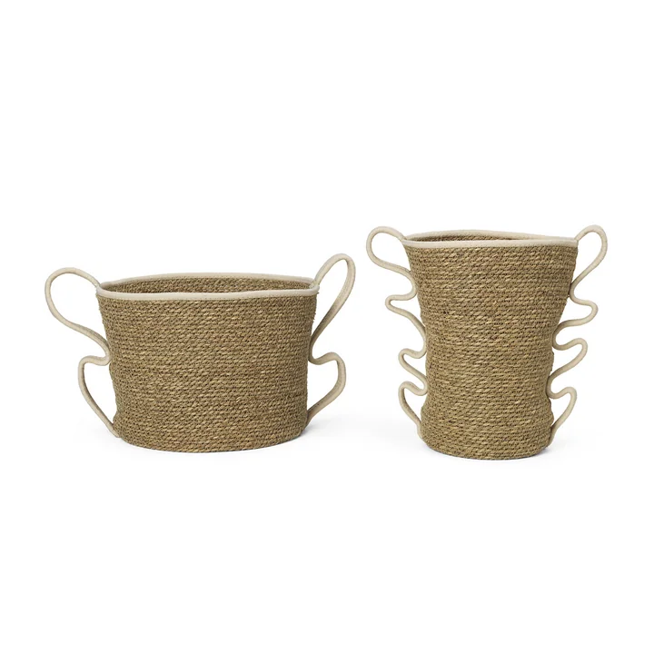 Verso Basket from Ferm Living in the finish off-white