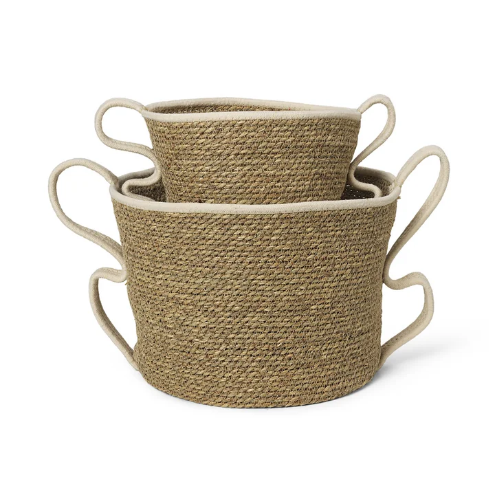 Verso Basket from Ferm Living in the finish off-white