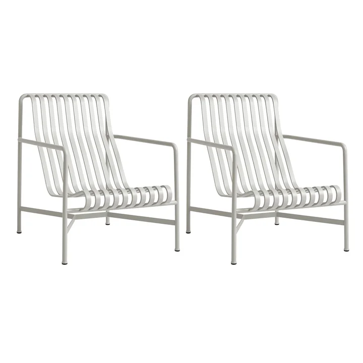 HAY - Palissade Lounge Chair High , light gray (set of 2)