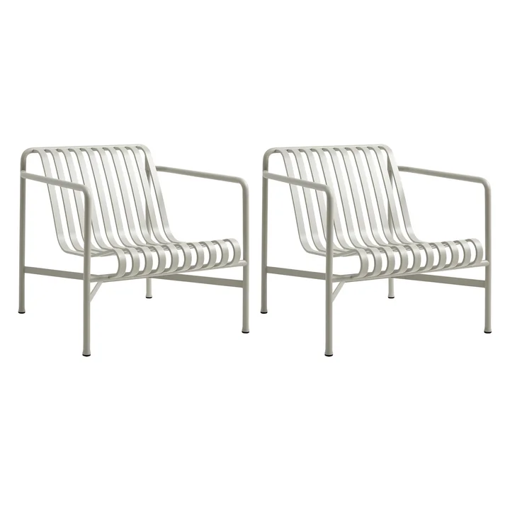 HAY - Palissade Lounge Chair Low , light gray (set of 2)