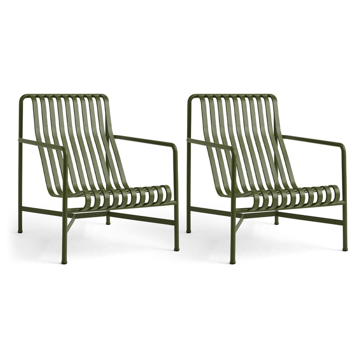 Hay - Palissade Lounge Chair High , olive (set of 2)