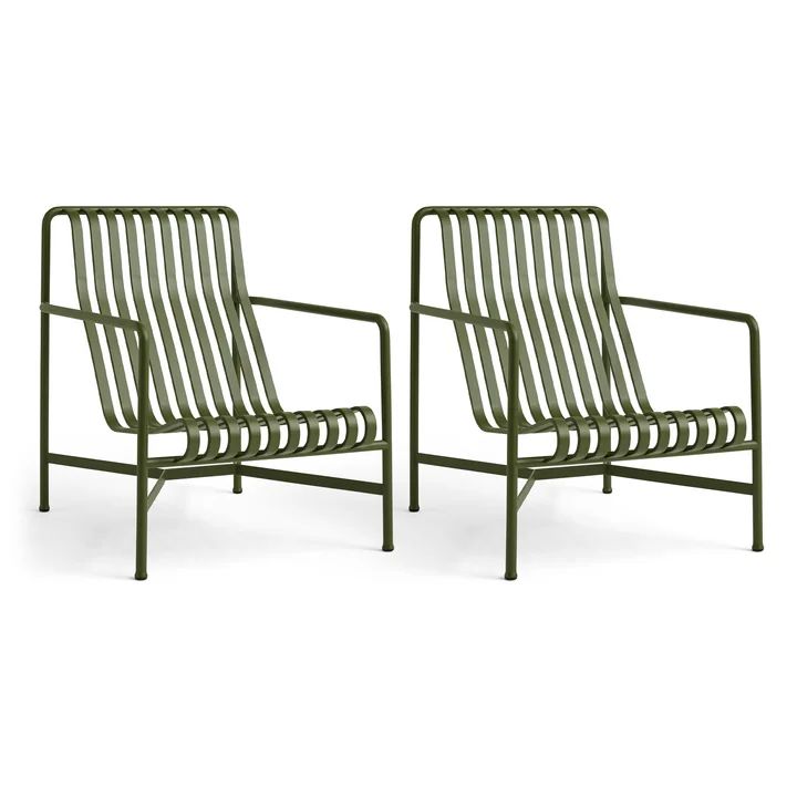 HAY - Palissade Lounge Chair High , olive (set of 2)