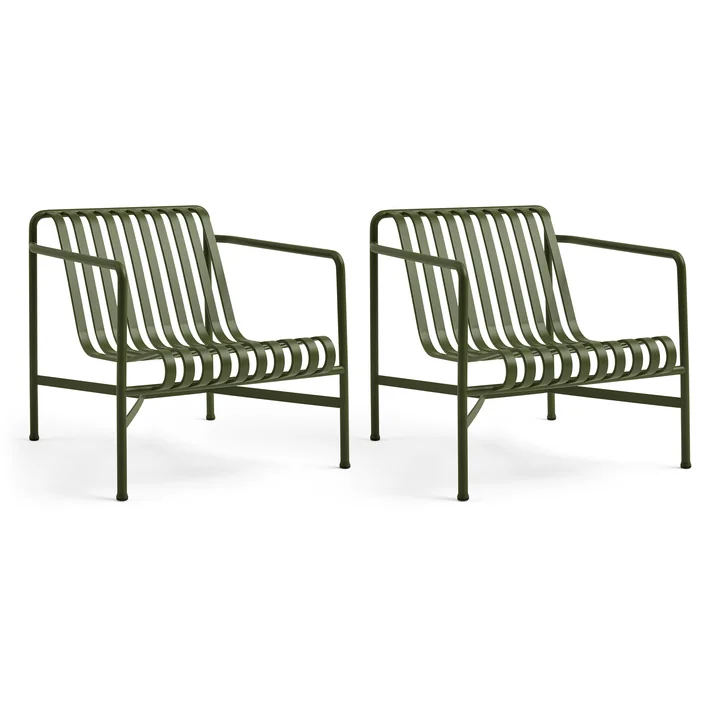 HAY - Palissade Lounge Chair Low , olive (set of 2)