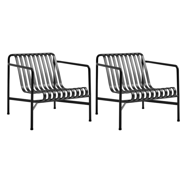 Hay - Palissade Lounge Chair Low , anthracite (set of 2)