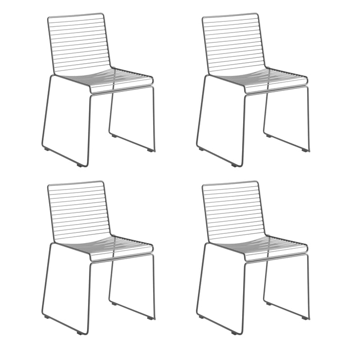 Hay - Hee Dining Chair, asphalt gray (set of 4)