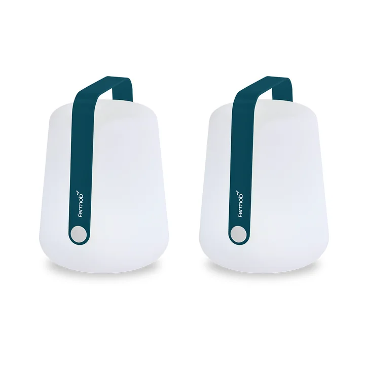 Fermob - Balad Battery LED lamp, H 25 cm, acapulco blue (set of 2)