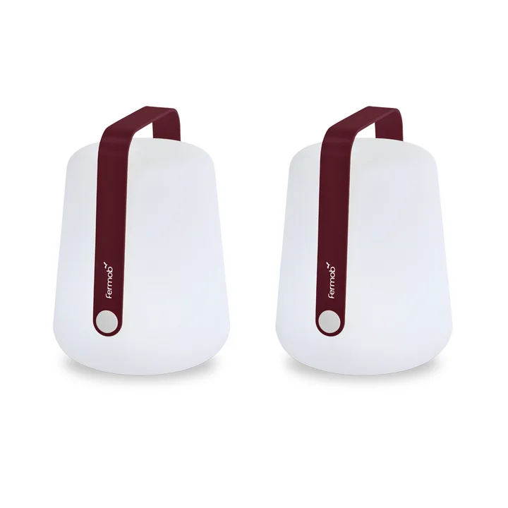 Fermob - Balad Battery LED lamp, H 25 cm, black cherry (set of 2).