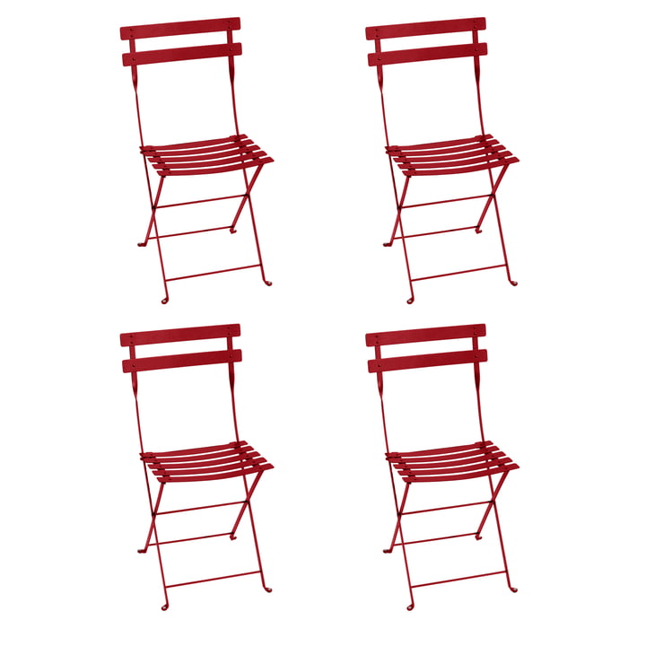 Fermob - Bistro Folding chair metal, poppy red (set of 4)