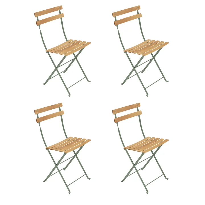 Fermob - Bistro Folding chair Naturel, cactus (set of 4)
