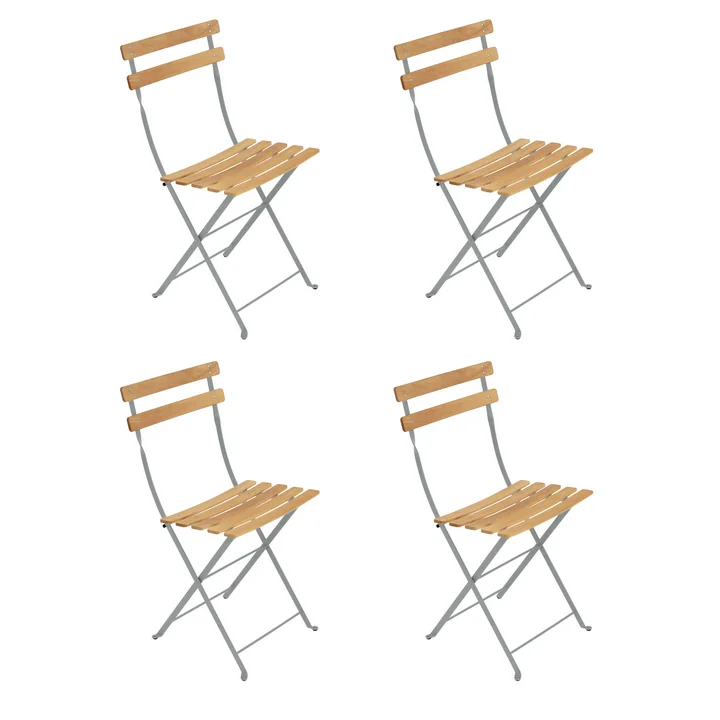 Fermob - Bistro Folding chair Naturel, lapilli gray (set of 4)