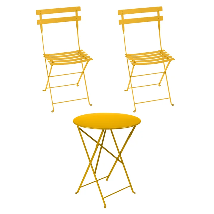 Fermob - Bistro Folding table + 2 folding chairs, honey