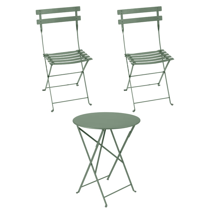 Fermob - Bistro Folding table + 2 folding chairs, cactus