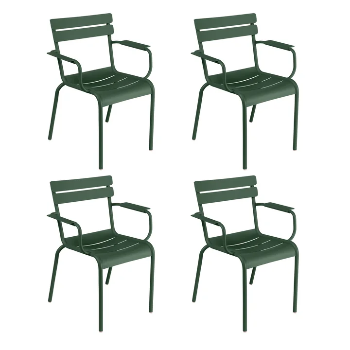 Fermob - Luxembourg Armchair, cedar green (set of 4)