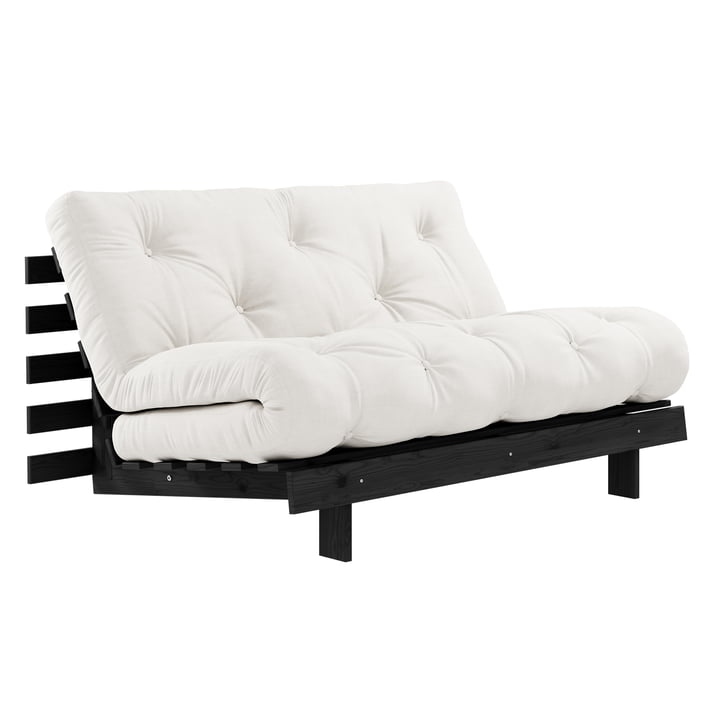 Roots Sofa bed from Karup Design in the finish pine black / natural (701)