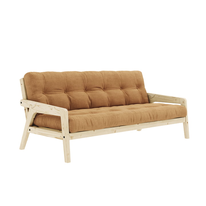Grab Sofa from Karup Design in the version natural pine / fudge brown (515)