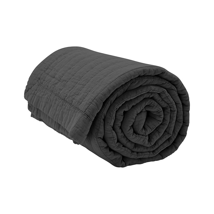Quilted bedspread Magnhild, 280 x 160 cm, coal from By Nord
