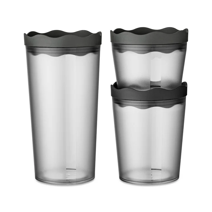 Koziol - PRINCE SET OSLO Storage jar set, nature ash grey (set of 3)