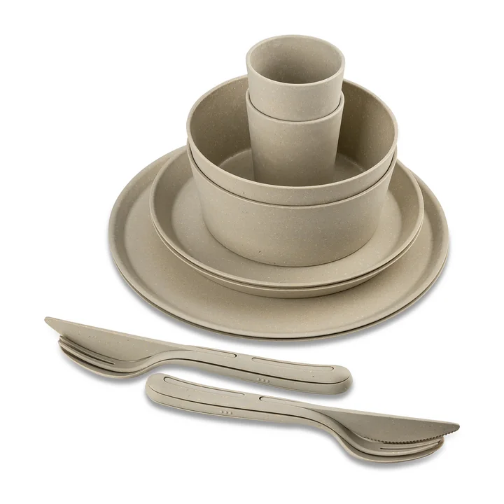 Koziol - CONNECT SET HELSINKI Tableware set, nature desert sand (10 pieces)