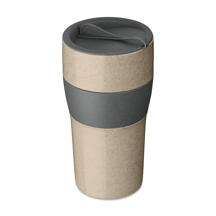 Koziol - AROMA TO GO XL thermo mug, with lid, 700ml, nature desert sand / nature ash grey